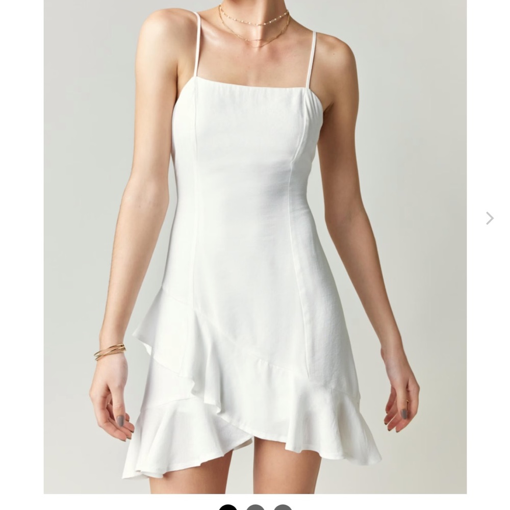 NWT White Ruffle mini dress